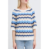 b.young B.YOUNG Dame Strik BYMMORLA Knit DELLA ROBBIA BLUE ZIG ZAG