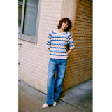 b.young B.YOUNG Dame Strik BYMMORLA Knit DELLA ROBBIA BLUE ZIG ZAG