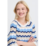 b.young B.YOUNG Dame Strik BYMMORLA Knit DELLA ROBBIA BLUE ZIG ZAG