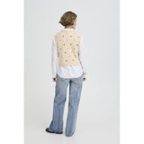 b.young B.YOUNG Dame Vest BYNADIKA Vest OYSTER GRAY GEOMETRIC EMB