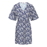 b.young B.YOUNG dame kjole BYIBINE Dress Medieval Blue Ditsy Mix