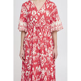 b.young B.YOUNG dame kjole BYJASMINA Dress Flame Scarlett Eth Mix