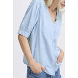 b.young B.YOUNG dame skjorte BYKOSMO Restudsalg Light Blue Denim