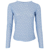 Black Colour BLACK COLOUR dame mesh BCANNIE Blouse Lt. Blue Dot