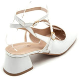 SHOES Inge dame ballerina med hæl 3214 Restudsalg White