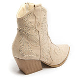 SHOES Jacqueline dame cowboystøvler 9676A Restudsalg Beige