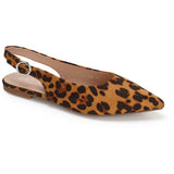 SHOES Josette dame slingback ballerina sko 77-585 Shoes Leopard