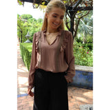 Liberté LIBERTÉ dame bluse LAURA Blouse Nougat Brown