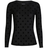 Liberté LIBERTÉ dame bluse MESH Blouse BLACK BIG FLOCK DOT