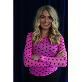 Liberté LIBERTÉ dame bluse MESH Blouse PINK BLACK FLOCK HEART