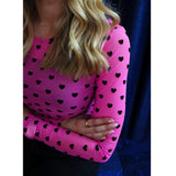 Liberté LIBERTÉ dame bluse MESH Blouse PINK BLACK FLOCK HEART