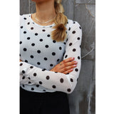 Liberté LIBERTÉ dame bluse MESH Blouse WHITE BLACK BIG DOT