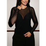 Liberté LIBERTÉ dame bluse MESH Blouse BLACK BLACK DIAMOND DOT