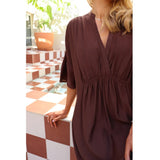 Liberté LIBERTÉ dame kjole KARO Dress CHOCO BROWN