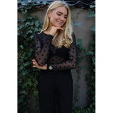 Liberté LIBERTÈ dame mesh LS Blouse BLACK HEART