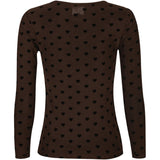Liberté LIBERTÈ dame mesh LS Blouse DARK BROWN HEART