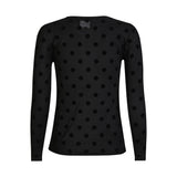 Liberté LIBERTÈ dame mesh LS Blouse black big dot