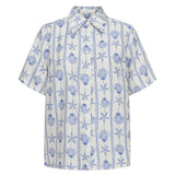 Liberté LIBERTÉ dame skjorte MIE Shirt CREME BLUE MUSSEL