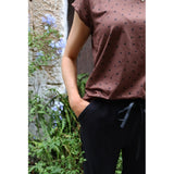 Liberté Liberté dame t-shirt 9581 ALMA T-shirt BROWN BLACK HEART