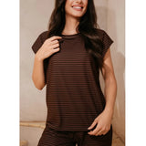 Liberté Liberté dame t-shirt 9581 ALMA T-shirt ESPRESSO STRIPE
