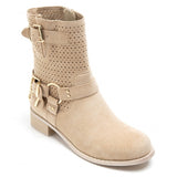 SHOES Malou dame bikerstøvler 9636A Restudsalg Beige