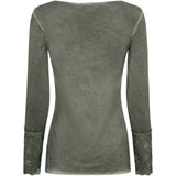 MARTA DU CHATEAU Marta Du Chateau dame bluse 11297 T-shirt long sleeves Military