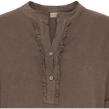 MARTA DU CHATEAU Marta Du Chateau dame skjorte 85137-1 Restudsalg Cold brown