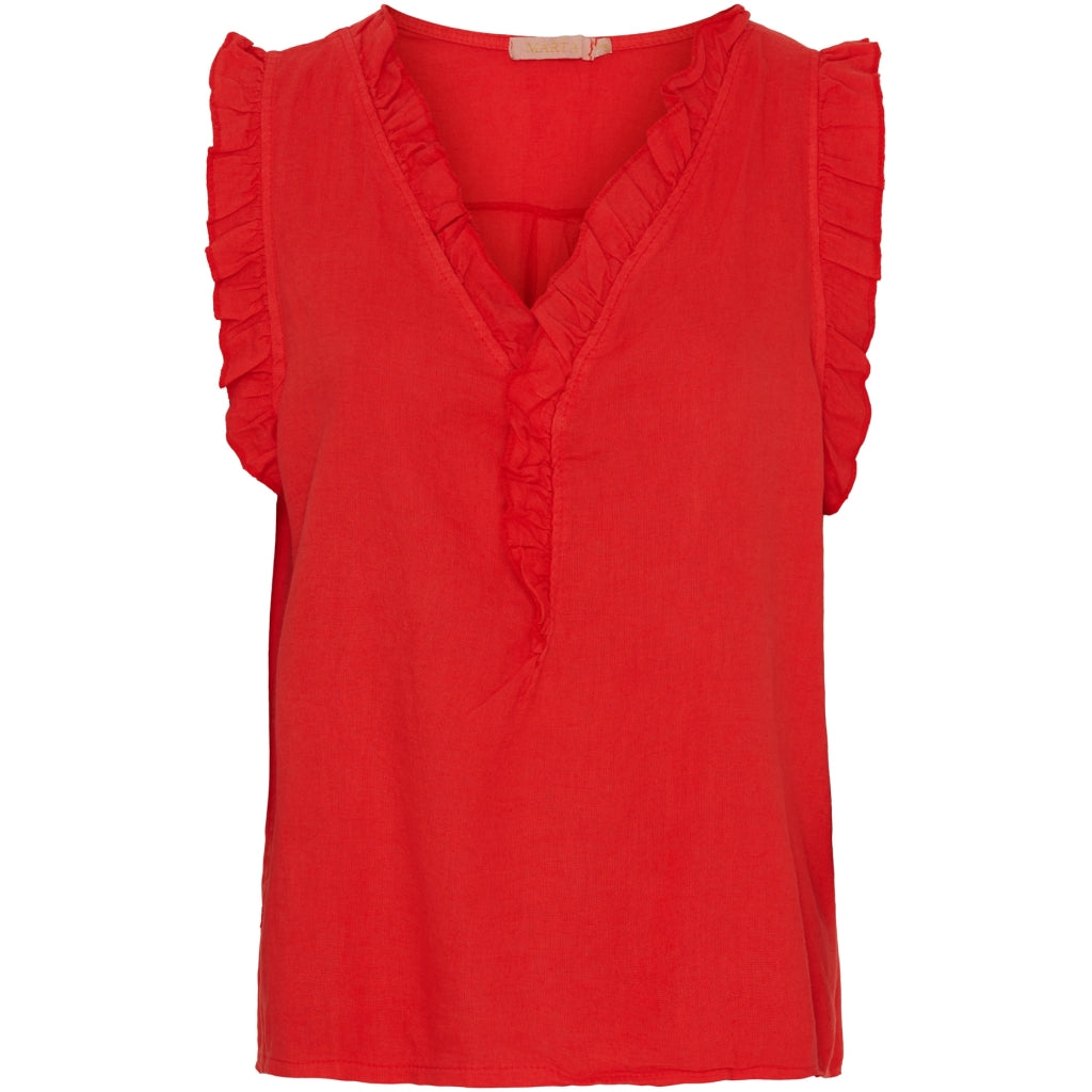 Marta Du Chateau dam top MdcElke - Red/WhitePrint