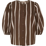 MARTA DU CHATEAU Marta du Chateau dame bluse MdcEvelina 58130M Shirt Brown Stripe