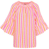 MARTA DU CHATEAU Marta du Chateau dame bluse MdcPutte 7316 Shirt Orange/Fuxia Stripe