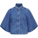 MARTA DU CHATEAU Marta du Chateau dame jakke MdcMarika MDC237-V9081B Shirt Blue Denim