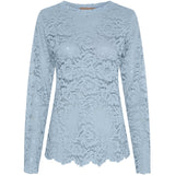 MARTA DU CHATEAU Marta du Chateau dame langærmet blonde t-shirt MdcMilley 7707 LS Tee Light blue