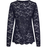 MARTA DU CHATEAU Marta du Chateau dame langærmet blonde t-shirt MdcMilley 7707 LS Tee Navy