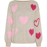 MARTA DU CHATEAU Marta du Chateau dame strik MdcAmarante 64023 Knit Beige/Pink/Amerena