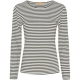 MARTA DU CHATEAU Marta du Chateau dame Langærmet T-shirt MdcNancy 6111 Restudsalg Black/White
