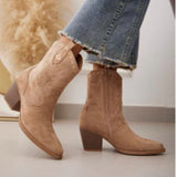 SHOES Noelle dame cowboystøvler 2484 Restudsalg Taupe