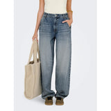 ONLY ONLGIA MID LOOSE BAGGY DNM DOT413 Jeans Medium blue denim
