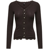 ONLY ONLY DAME BLUSE ONLENEA Restudsalg Black Coffee Pearl buttons