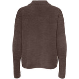ONLY ONLY Dame Strik Polo ONLTALIO Knit Chocolate Martini Detail:Melange/DTM Horn Button