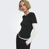 ONLY ONLY dame Top ONLELLI Blouse Black (Double layer) cd