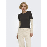 ONLY ONLY dame Top ONLELLI Blouse Chocolate Torte (Double layer) oatmeal