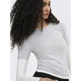 ONLY ONLY dame Top ONLELLI Blouse Light Grey Melange (Double layer) cd