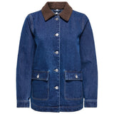 ONLY ONLY dame jakke ONLFRANKIE Jacket Dark Blue Denim