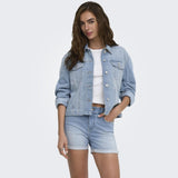 ONLY ONLY dame jakke ONLMIKA Denim Jacket Light Blue Denim