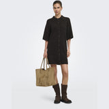 ONLY ONLY dame kjole ONLALIVIA Dress Coffee Bean Dtm Button/Melange