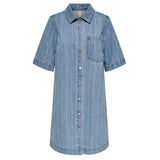 ONLY ONLY dame kjole ONLASTA Dress Light Blue Denim STRIPE