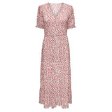 ONLY ONLY dame kjole ONLCHANTI Dress Cloud Dancer RED LUCY FLOWER