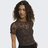 ONLY ONLY dame t-shirt ONLALBA T-shirt Seal Brown