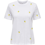 ONLY ONLY dame t-shirt ONLKETTY T-shirt Bright White Lemon
