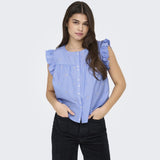 ONLY ONLY dame top ONLAMANDA Restudsalg Coronet Blue WHITE